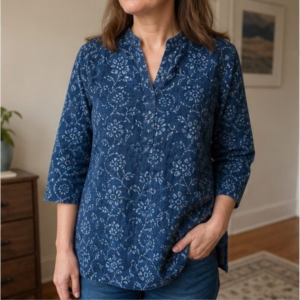 Teal Ruffle Blouse - Picture 2 of 6